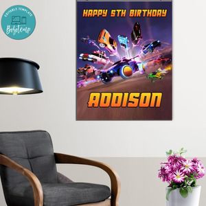 Rocket League Birthday Poster Digital File Printable Instant Download