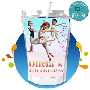 Ballerina film Capri Sun Birthday Labels Digital File Printable Instant Download