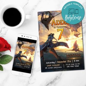 Avatar 3 Invitation Customizable Template to Print at Home Instant Download