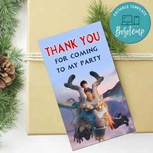 Dragonkeeper Thank You Tag Customizable Template To Print At Home Instant Download