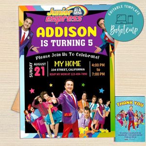 Junior Express Invitation Template Free Thank You Card Printable