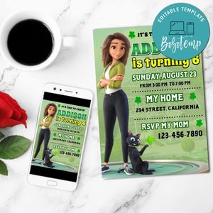 Sam Greenfield Luck Birthday Flyer Customizable Template to Print at Home Instant Download