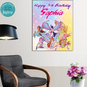 Winx Birthday Poster Digital File Printable Instant Download