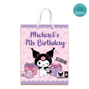 Kuromi Gift Bag Label Template Printable Instant Download