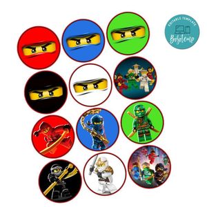 Ninjago Cupcake Toppers Template Printable Instant Download