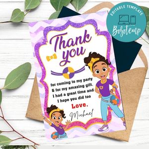 Meekah Blippi Thank You Card Customizable Template To Print At Home Instant Download