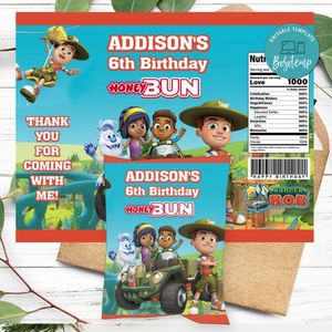 Ranger Rob Birthday Honey Buns Snack Bag Label Customizable Instant Download