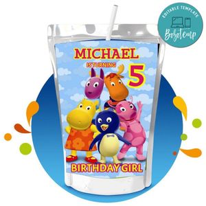 Backyardigans Capri Sun Birthday Labels Digital File Printable Instant Download