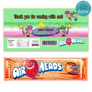 The Fairly OddParents Airhead Candy Wrapper Template Printable Instant Download