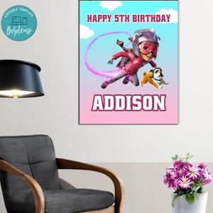 Rocketeer Birthday Poster Digital File Printable Instant Download
