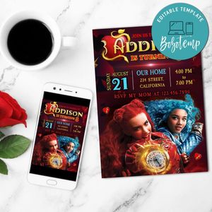 Rise of red Invitation Customizable Template to Print at Home Instant Download