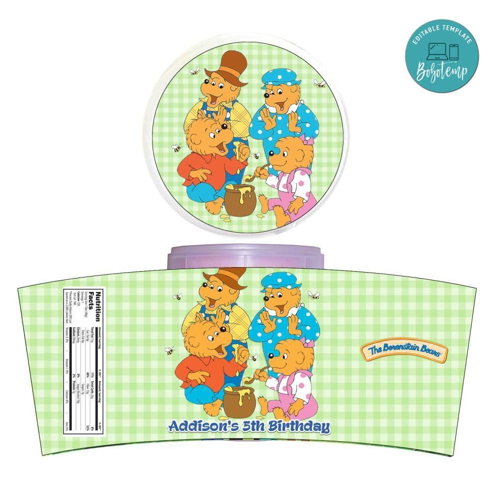 Berenstain Bears Cotton Candy Label Template To Print At Home Instant Download