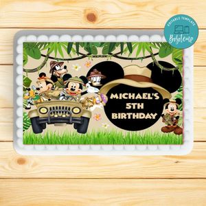 Mickey Safari Sheet Cake Template Printable Instant Download