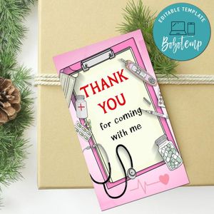 Nursing Thank You Tag Customizable Template To Print At Home Instant Download