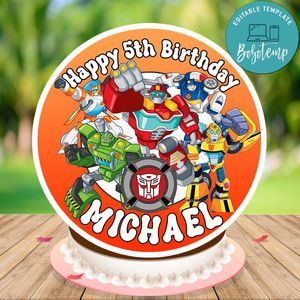 Rescue bots Cake Topper Template Printable Instant Download
