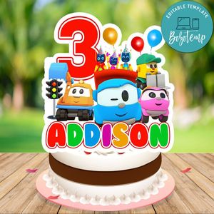 Leo the truck Birthday Cake Topper Template Printable Instant Download