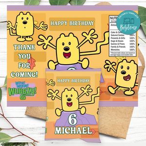 Wow Wow Wubbzy Birthday Chip Bag Digital File Printable Instant Download