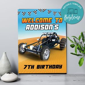 Sand Rail Birthday Welcome Sign Digital File Printable Instant Download