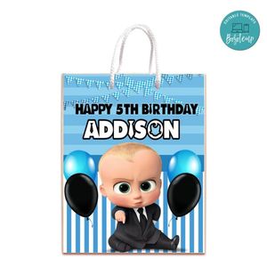 Boss Baby Gift Bag Label Template Printable Instant Download