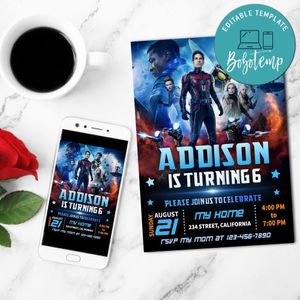 Ant Man And The Wasp Quantumania Mobile Invite Customizable Template Instant Download