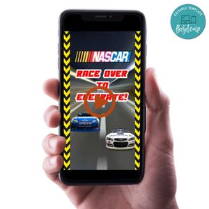 Nascar Birthday Video Invitation Digital Template Customizable Instant Download