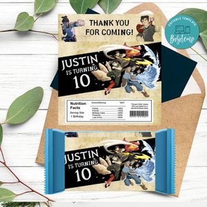 Legend of Korra Candy bar Label Customizable Template Instant Download