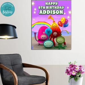 Buddi Cartoon Birthday Poster Digital File Printable Instant Download