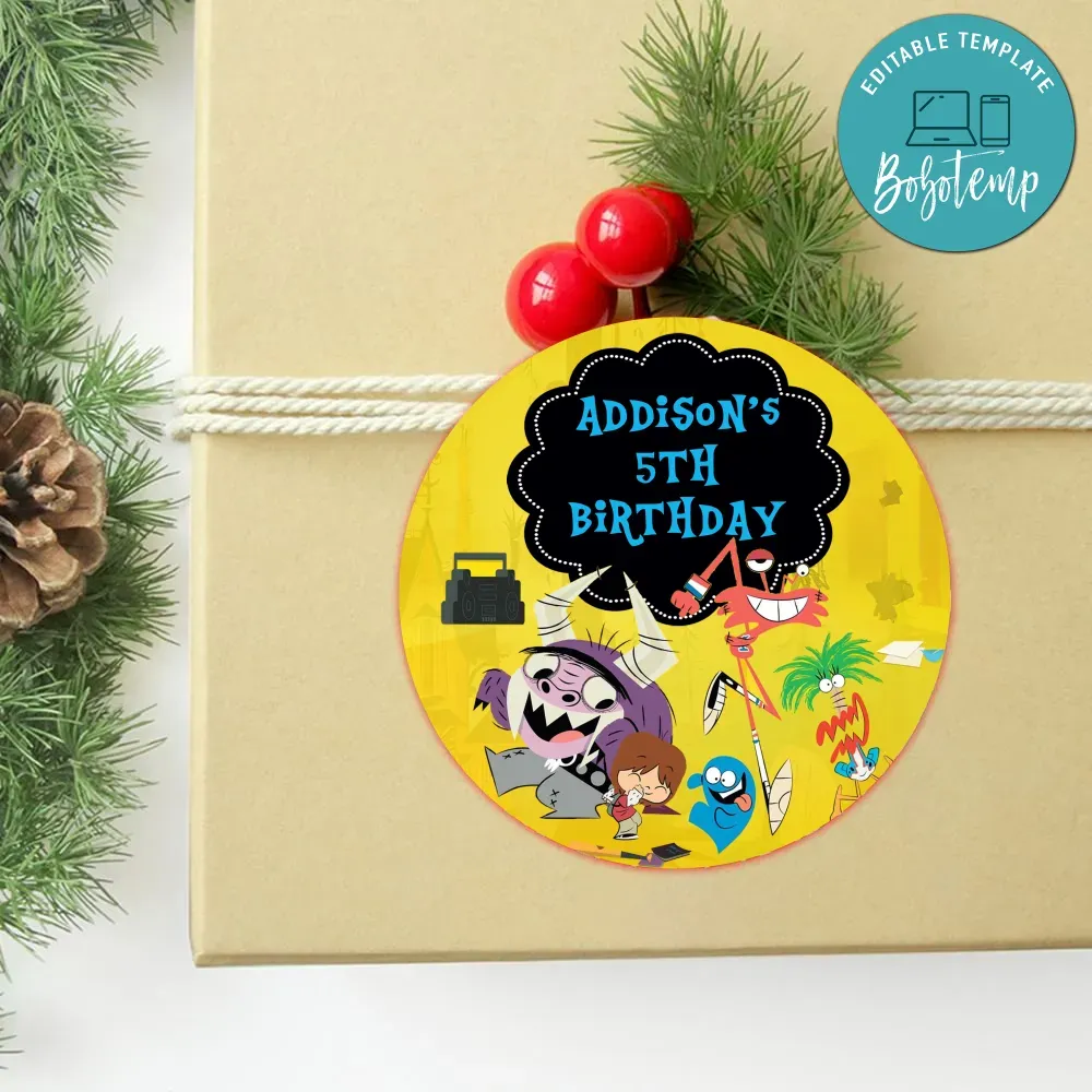 Foster's Home Circle Sticker Template Customizable DIY | Bobotemp