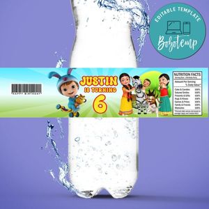 Infobells Birthday Water Bottle Label Template to Print at Home Instant Download
