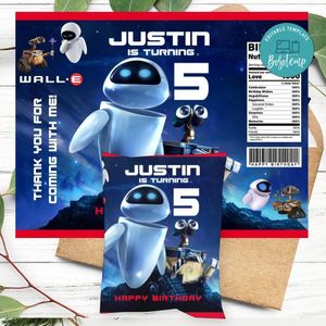 Wall e Birthday Chip Bag Digital File Printable Instant Download