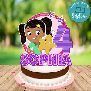 Nina's World Cake Topper Template Printable Instant Download