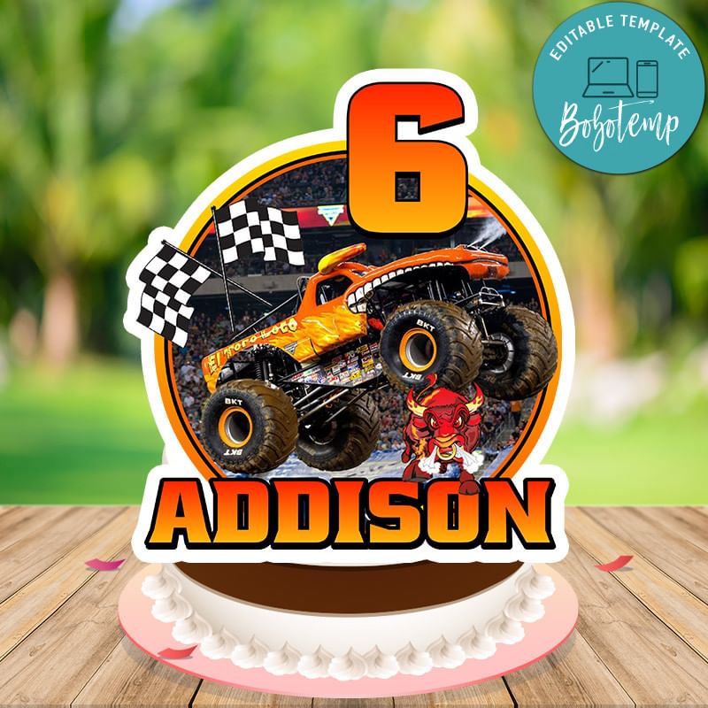 El Toro loco Birthday Cake Topper Template Printable Bobotemp