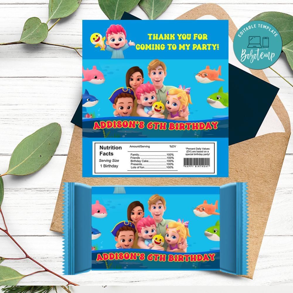 Bebefinn Candy bar Label Customizable Template DIY Bobotemp
