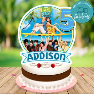 Teen beach Birthday Cake Topper Template Printable Instant Download