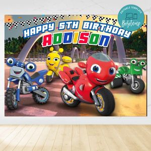 Ricky Zoom Birthday Backdrop Digital File Template Instant Download