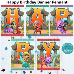 Dino Ranch Banner Pennant Digital File Template Instant Download