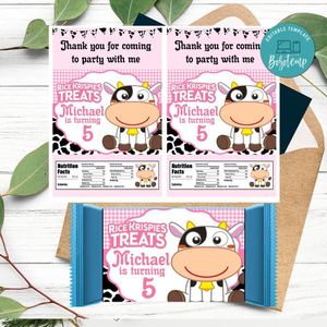 Vaca Lola Rice Krispies Treats Template Printable Instant Download