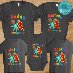 Cocomelon JJ custom Face Family Birthday Party PNG file template