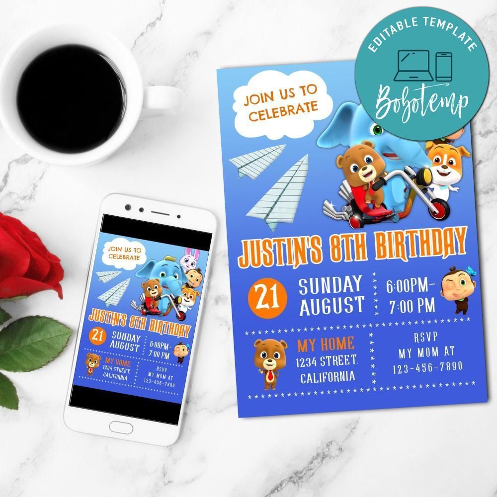 Loco Nuts Birthday Mobile Invite Customizable Template Instant Download