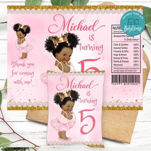 African Princess Birthday Chip Bag Digital File Printable Instant Download