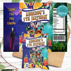 Hotel Transylvania 4 Birthday Party Fruit Snack Bag Digital File Printable Instant Download