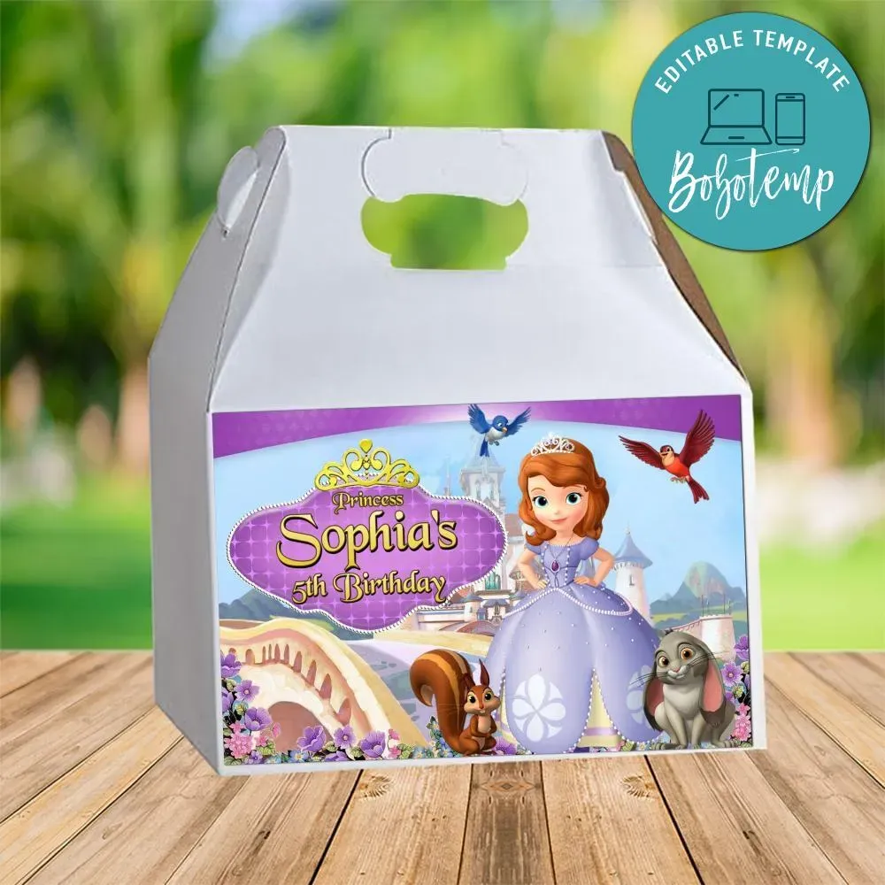 Princess Sofia Gable Box Digital File Printable DIY | Bobotemp