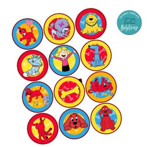 Clifford Cupcake Toppers Template Printable Instant Download
