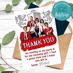 Rebelde Way Thank You Card Customizable Template To Print At Home Instant Download