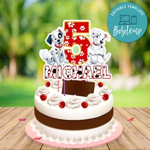 101 Dalmatians Cake Topper Template Printable Instant Download