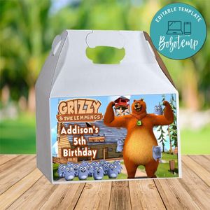 Grizzy And The Lemmings Gable Box Digital File Printable Instant Download