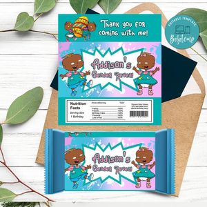 Phil and lil gender reveal Candy bar Label Customizable Template Instant Download