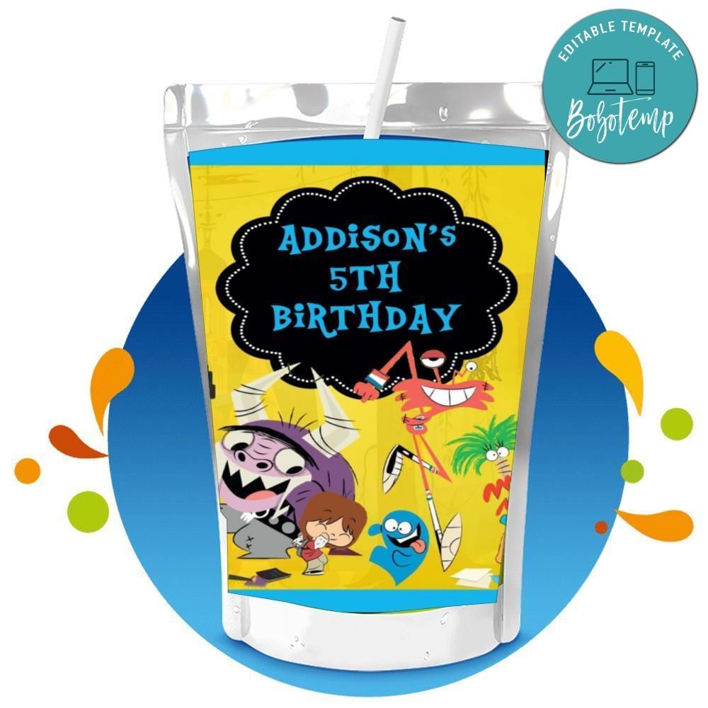Foster's home Capri Sun Birthday Label Digital File Printable Instant Download
