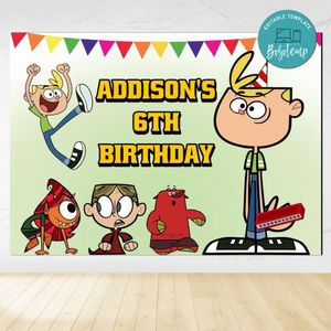 Jimmy Two Shoes Birthday Backdrop Digital File Template Instant Download