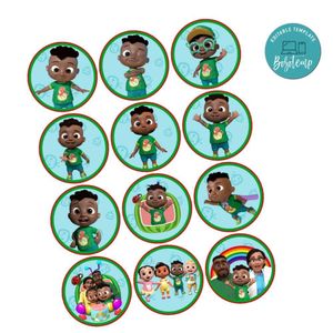Cocomelon Cody Cupcake Toppers Template Printable Instant Download